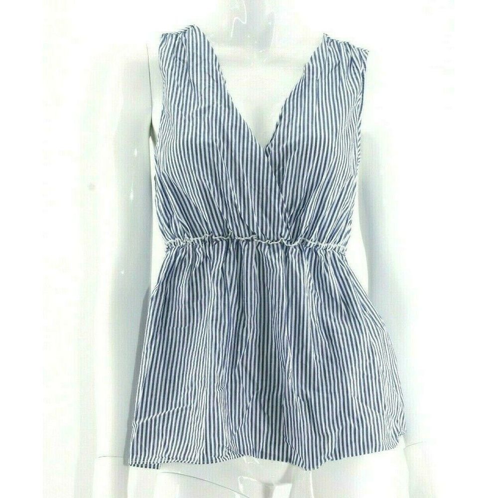 Banana Republic Blue White Crossback Top Small